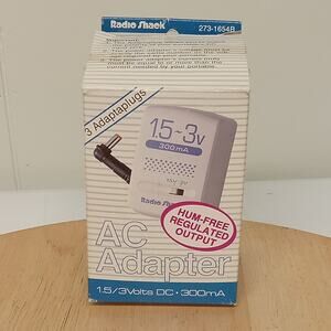 Radio Shack AC Adapter 1.5/3 Volts DC 300mA For AM/FM CD Cassette Portables